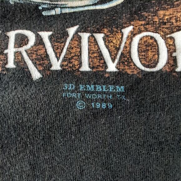 VTG 1989 3D Emblem Harley Davidson T Shirt XL Single Stitch 80s Survivors Wolf - Picture 4 of 10